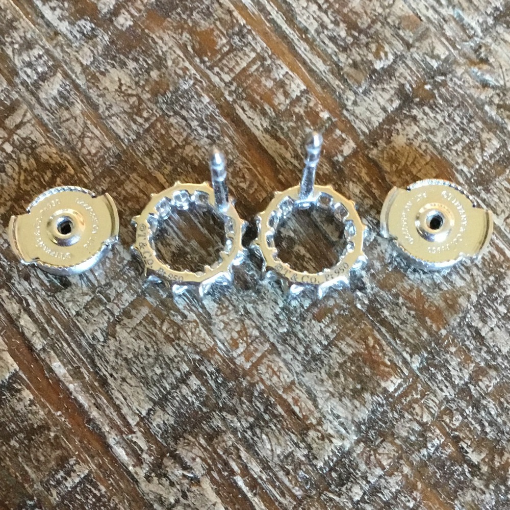 Authentic Tiffany & Co. Open Circle Platinum Diamond Stud Earrings - Picture 8 of 16